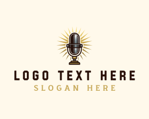 Singer - Entertainment Podcast Broadcasting logo design