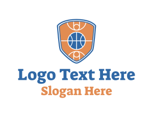 Court - Basketball Sports Shield logo design
