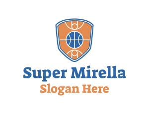 Basketball Sports Shield Logo