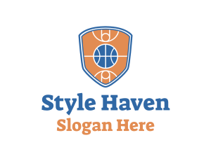 Basketball Court - Basketball Sports Shield logo design