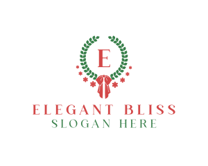 Event - Holiday Ribbon Wreath logo design