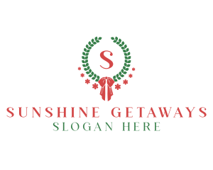 Holiday - Holiday Ribbon Wreath logo design