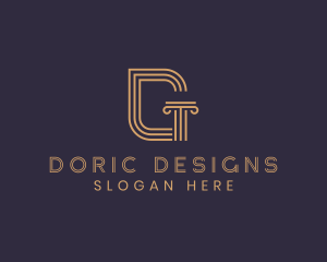 Doric - Column Pillar Letter G logo design