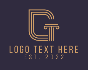 Concrete - Concrete Pillar Letter G logo design