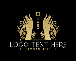 Fortune Teller - Luxury Celestial Hand logo design