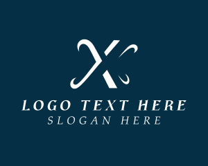 White - Negative Space Letter X logo design