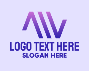 Music Label - Purple Gradient Triangles logo design
