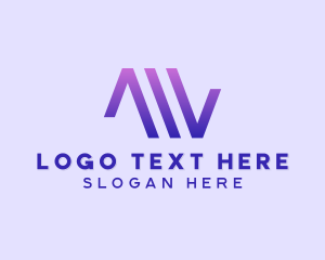 Music App - Purple Gradient Triangles logo design