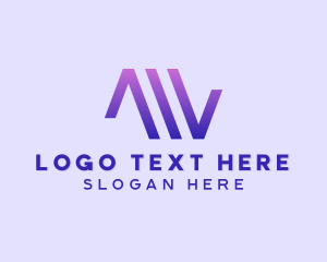 Mobile App - Purple Gradient Triangles logo design