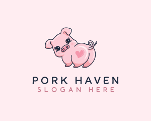 Cute Piglet Baby logo design