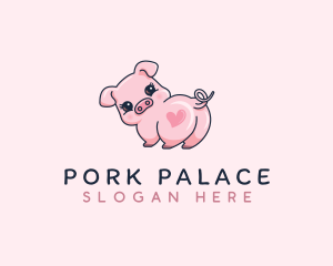 Swine - Cute Piglet Baby logo design