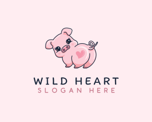 Cute Piglet Baby logo design