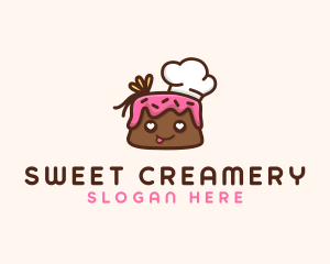 Cute Chef Cake logo design