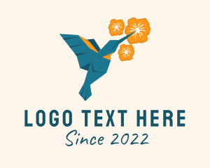 Stationery - Humming Bird Origami logo design