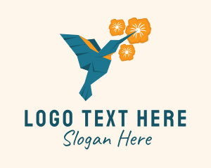 Humming Bird Origami  Logo