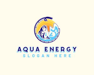 Aqua Fishing Sea logo design