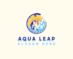 Aqua Fishing Sea logo design