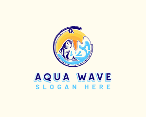 Aqua Fishing Sea logo design