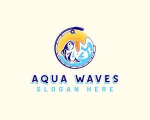 Aqua Fishing Sea logo design