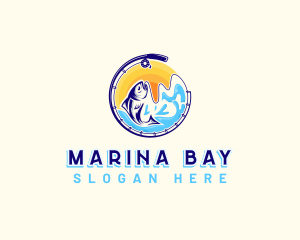 Aqua Fishing Sea logo design