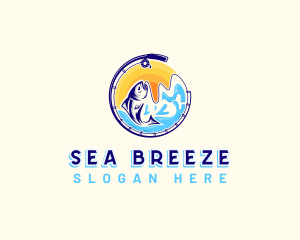 Aqua Fishing Sea logo design