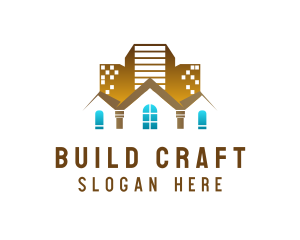 House Building Construction logo design