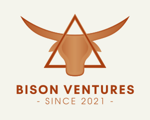 Triangle Bull Horns logo design