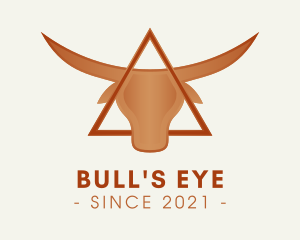 Triangle Bull Horns logo design