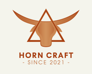 Triangle Bull Horns logo design