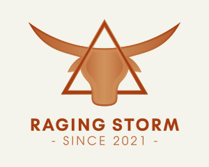 Triangle Bull Horns logo design