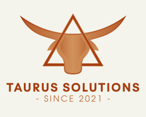 Triangle Bull Horns logo design