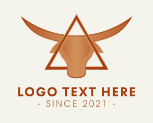Taurus - Triangle Bull Horns logo design