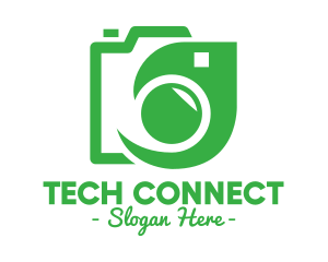 Instagram Vlogger - Leaf Camera Outline logo design