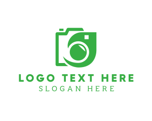 Plant - Leaf Camera Outline logo design