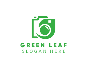 Leaf Camera Outline logo design