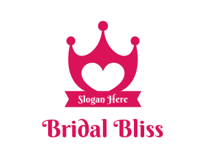 Bride - Lovely Heart Shield logo design