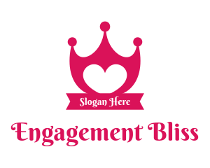 Engagement - Lovely Heart Shield logo design