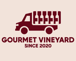 Wine Delivery Truck logo design