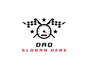 Racing Flag Speedometer Logo