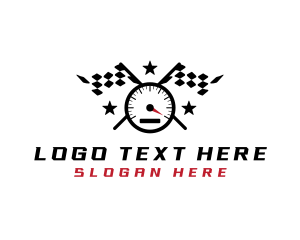 Mobile - Racing Flag Speedometer logo design