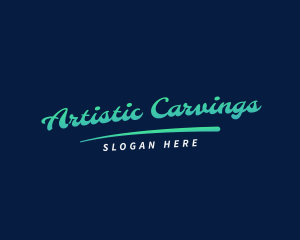 Retro Cursive Artist logo design