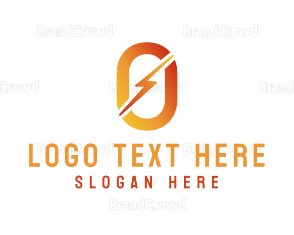 Gradient Lightning Letter O Logo