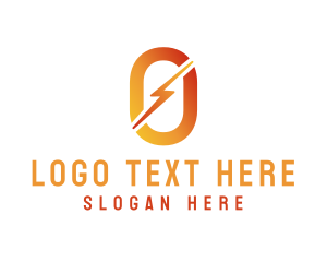 Professional - Gradient Lightning Letter O logo design