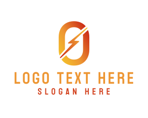 Gym - Gradient Lightning Letter O logo design