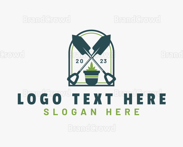 Garden Shovel Landscaping Logo