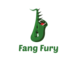 Fangs - Green Monster Saxophone logo design