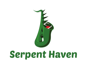 Green Monster Saxophone logo design