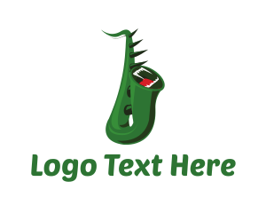 Fangs - Green Monster Saxophone logo design
