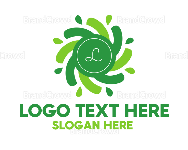 Green Radial Lettermark Logo