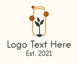 Organic - Herb Plant Jar logo design